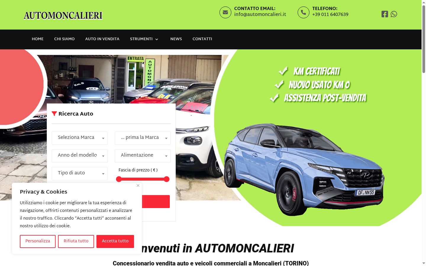Képernyőkép a bármilyen interakció előtt megjelenő hozzájárulási bannerről