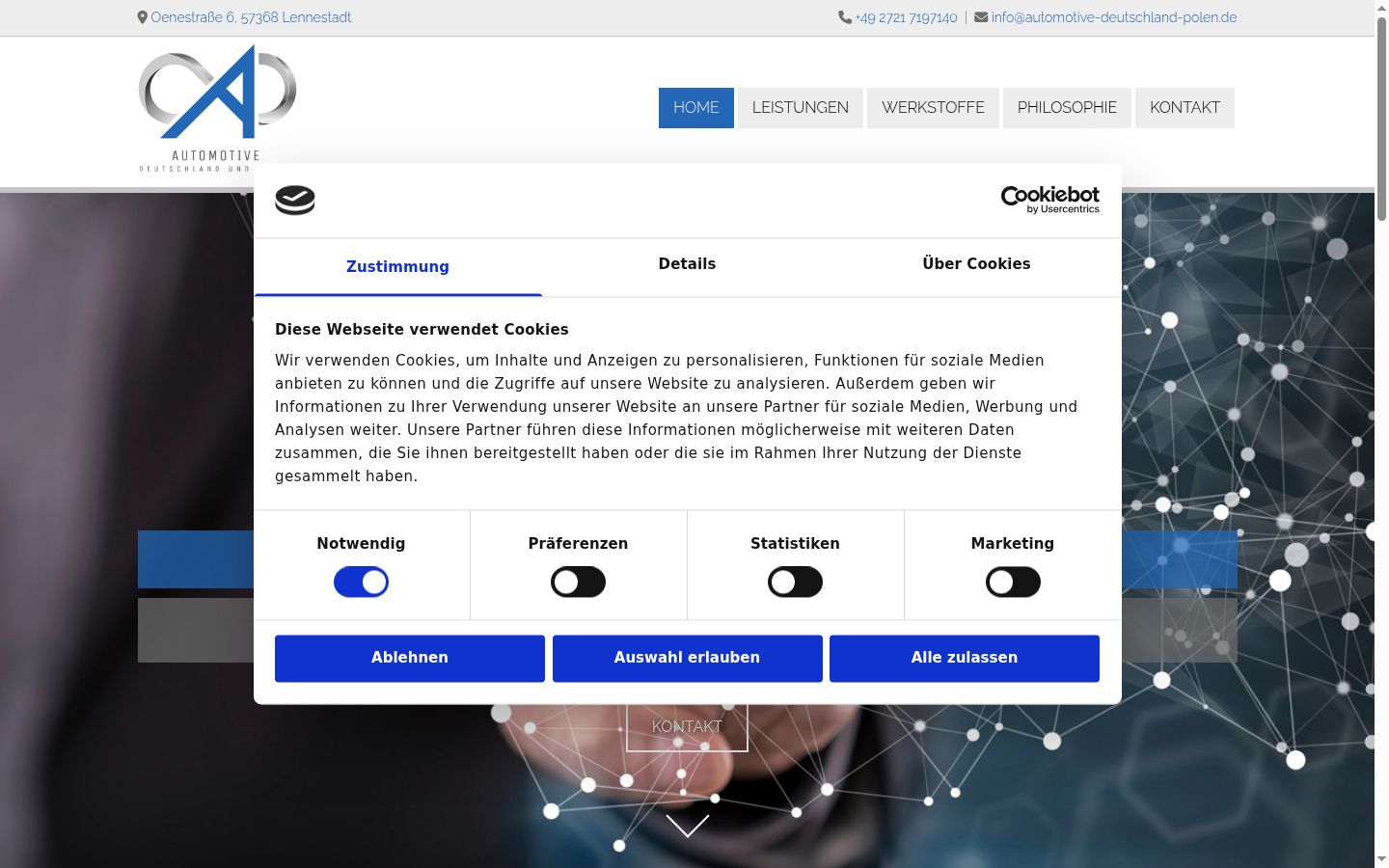 Capture d'écran de la bannière de consentement affichée avant toute interaction