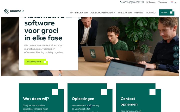 Screenshot van automotivecloud.nl