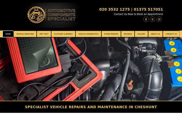 Screenshot van automotivecomponentsspecialist.com