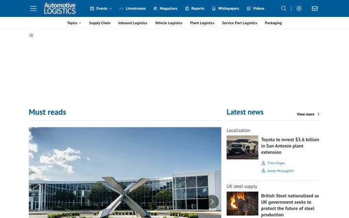 Screenshot of automotivelogistics.media