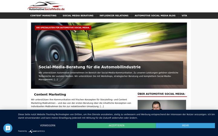 Ekraanipilt saidist automotivesocialmedia.de