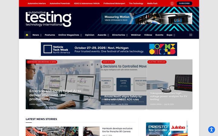 Screenshot of automotivetestingtechnologyinternational.com