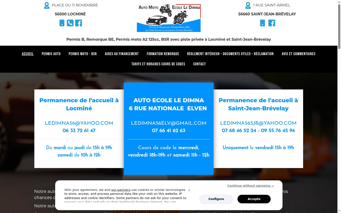 Screenshot del banner di consenso mostrato prima di qualsiasi interazione