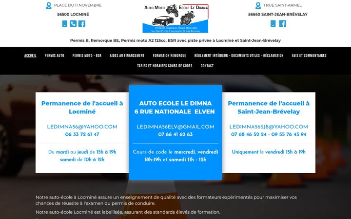 Screenshot of automotoecoleledimna.fr