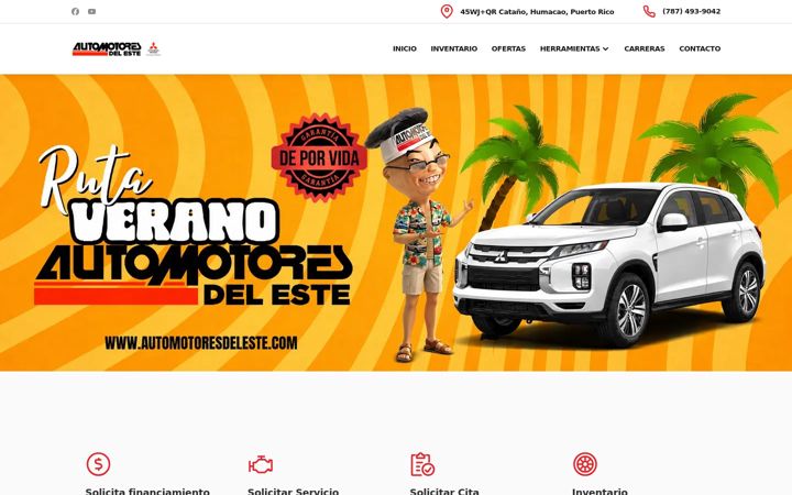Skærmbillede af automotoresdeleste.com
