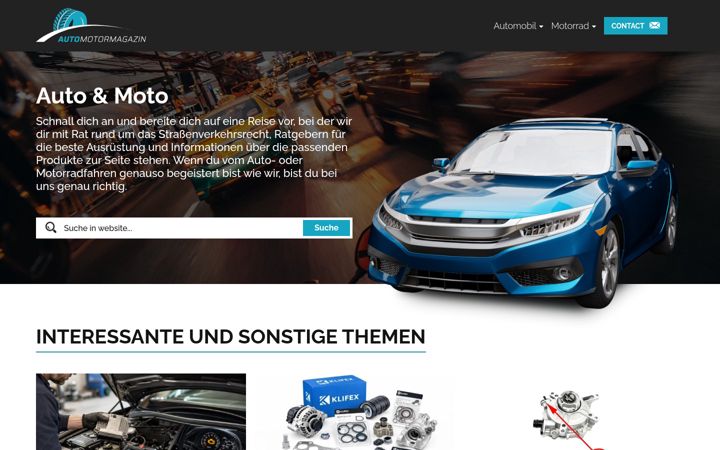 Skærmbillede af automotormagazin.de