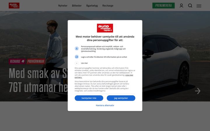 Screenshot of automotorsport.se
