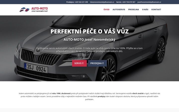 Kuvakaappaus sivustosta automotoslavkov.cz