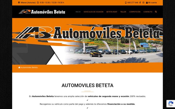 Skjermbilde av automovilesbeteta.es