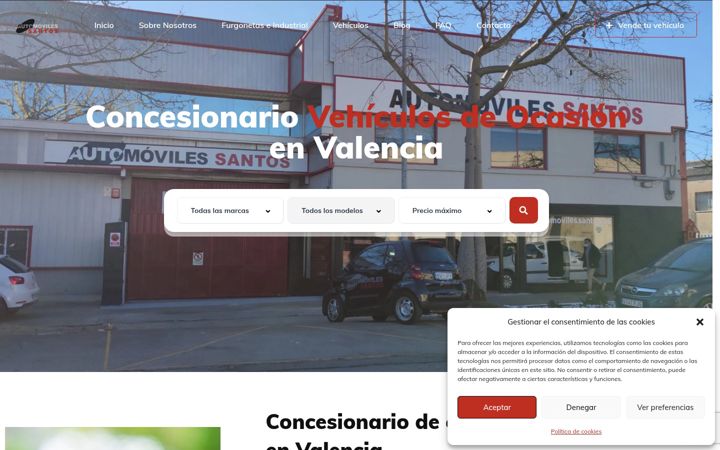Screenshot di automovilessantos.es