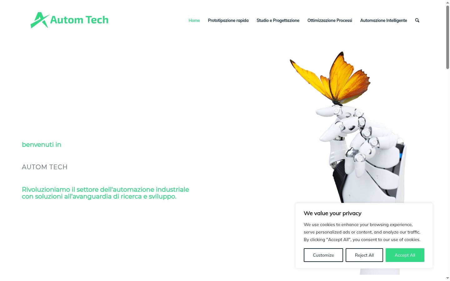 Screenshot of the consent banner shown before any interaction