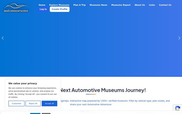 Screenshot of automuseums.info