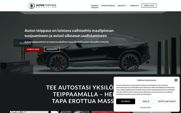 Screenshot ta' auton-teippaus.fi