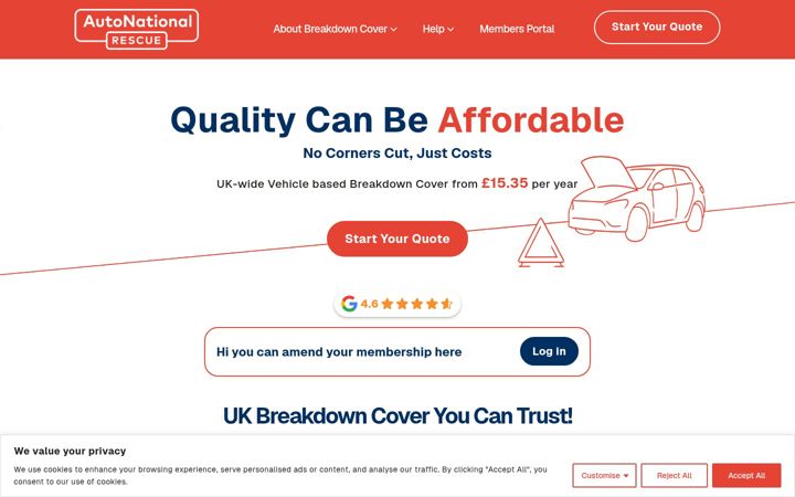 Screenshot of autonational.co.uk