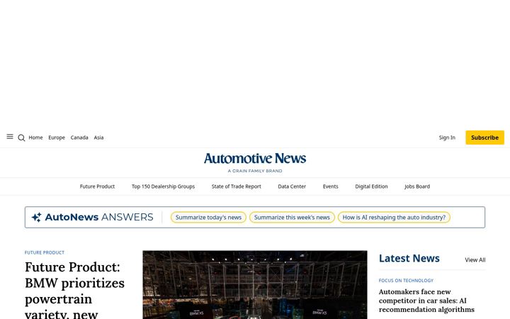 Screenshot von autonews.com