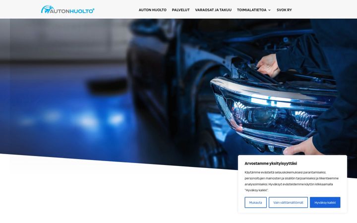 Skjermbilde av autonhuolto.fi