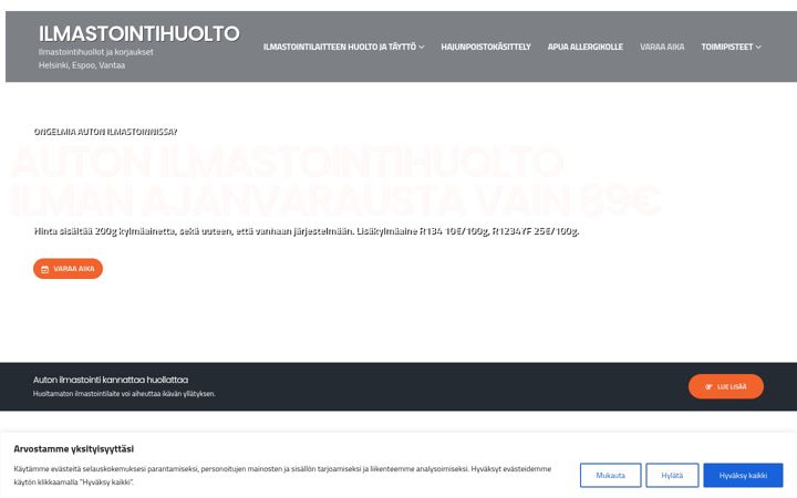 Screenshot of autonilmastointihuolto.fi