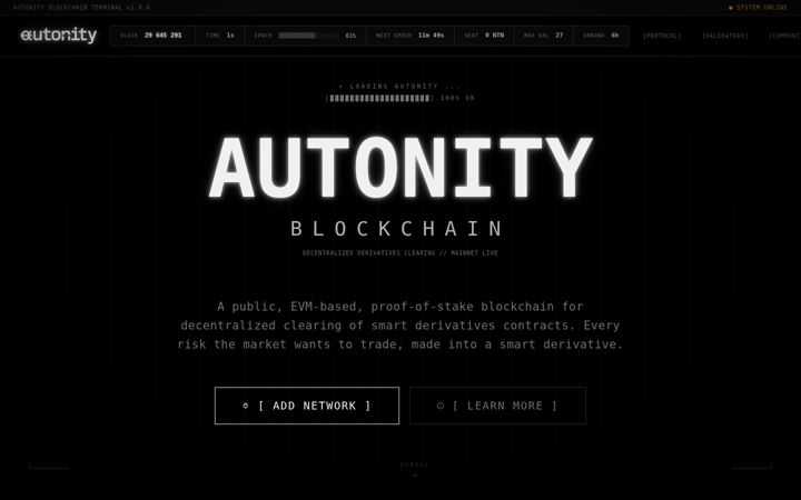 Screenshot of autonity.org