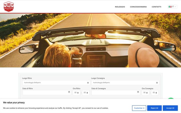 Screenshot of autonoleggiobellipario.com