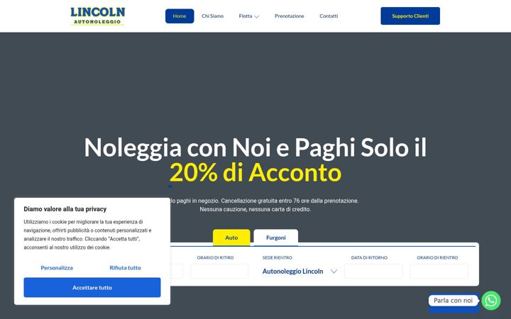 Screenshot of autonoleggiolincoln.it