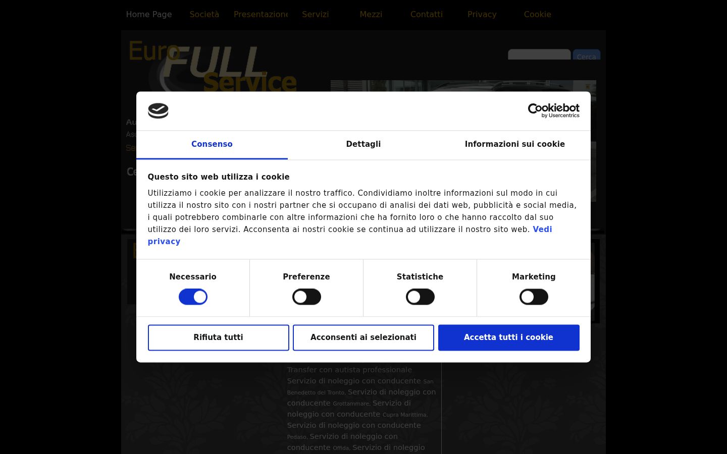 Captura de ecrã do banner de consentimento apresentado antes de qualquer interação