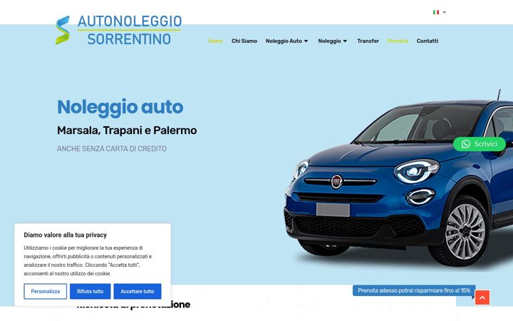 Ekrānuzņēmums no autonoleggiosorrentino.it