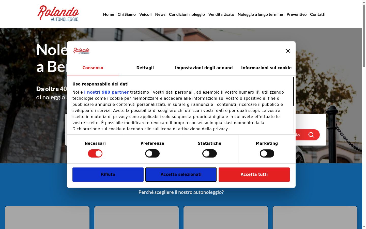 Snimka zaslona bannera za privolu prikazanog prije bilo kakve interakcije