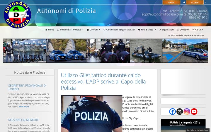Screenshot of autonomidipolizia.it