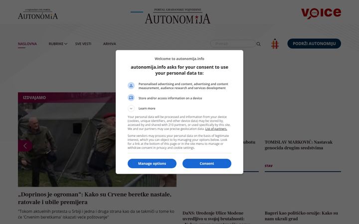 Screenshot of autonomija.info