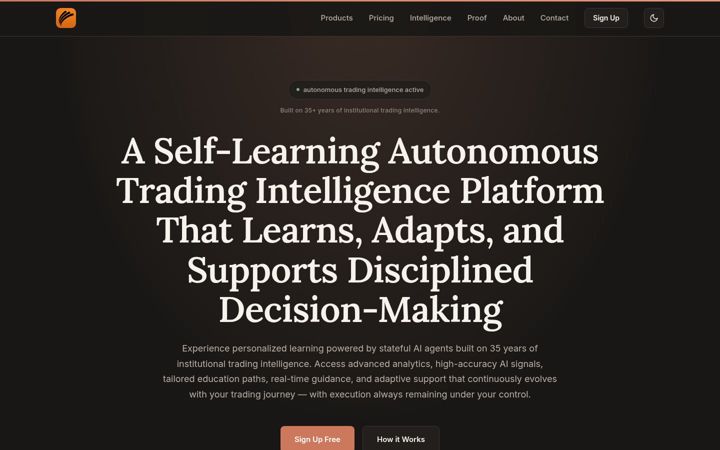 Screenshot of autonomoustrading.io