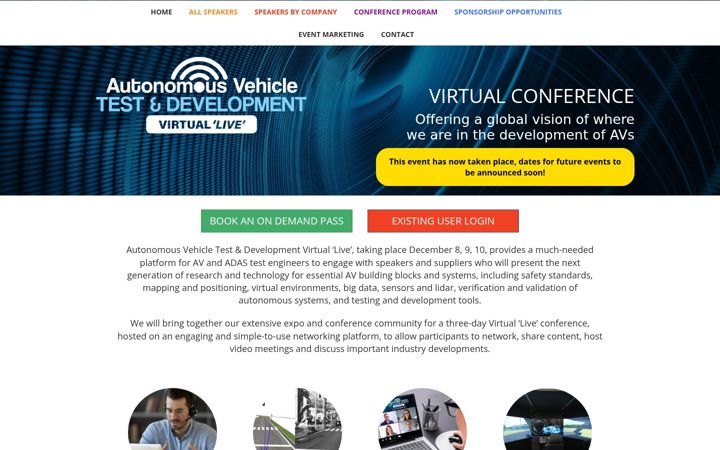 Screenshot of autonomousvehiclevirtuallive.com