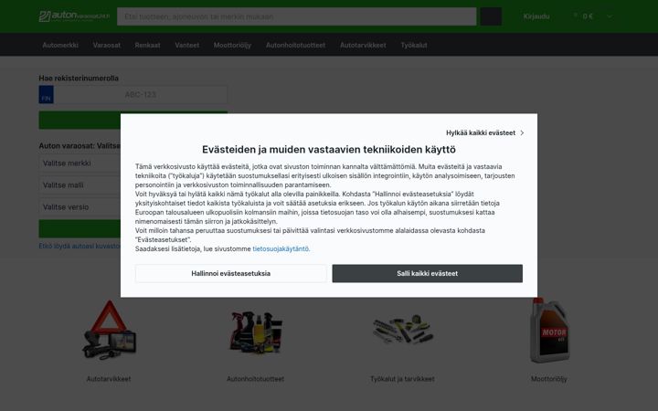 Screenshot of autonvaraosat24.fi