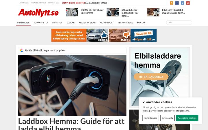 Screenshot von autonytt.se