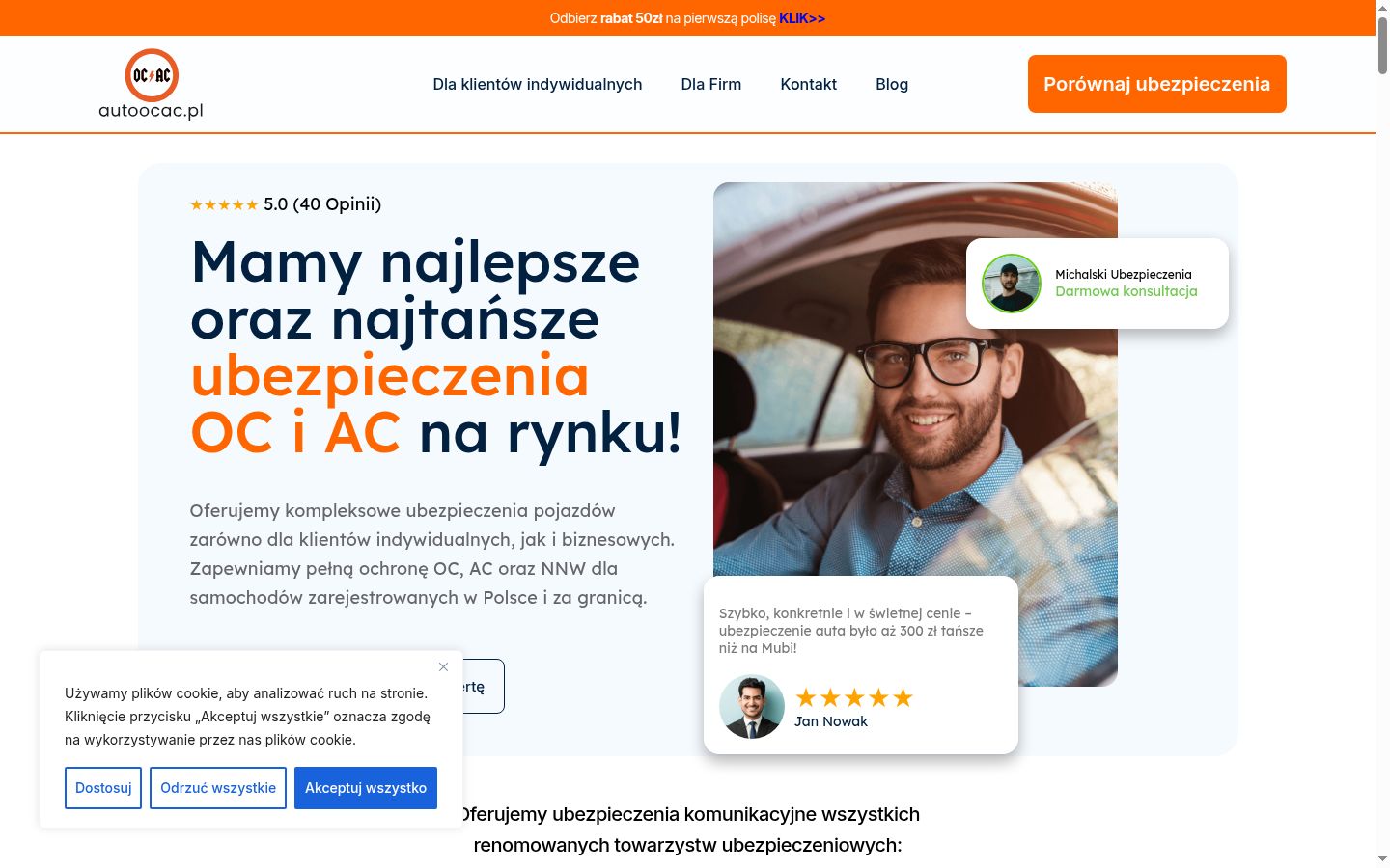 Sutikimo reklamjuostės, rodytos prieš bet kokią sąveiką, ekrano kopija