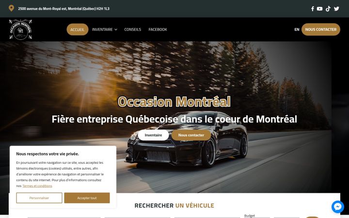 Skærmbillede af autooccasionmtl.com
