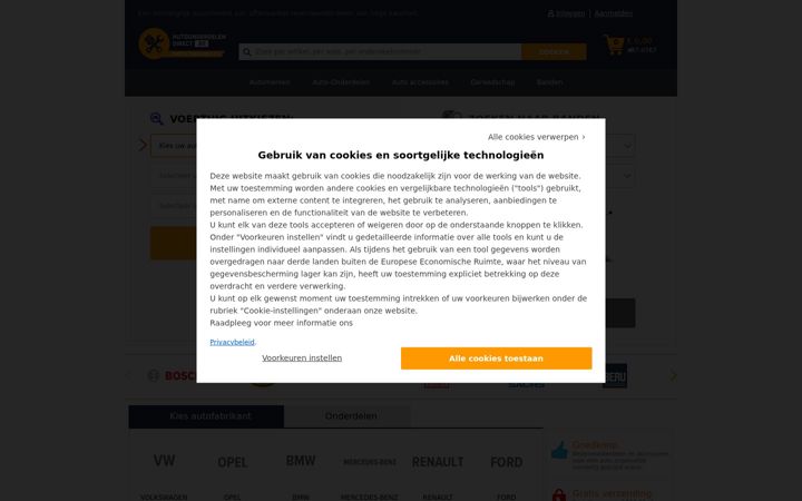 Screenshot of autoonderdelen-direct.be