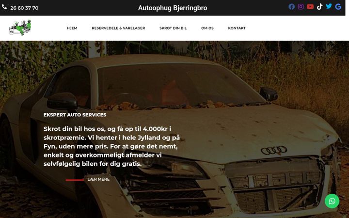 Screenshot of autoophugb.dk