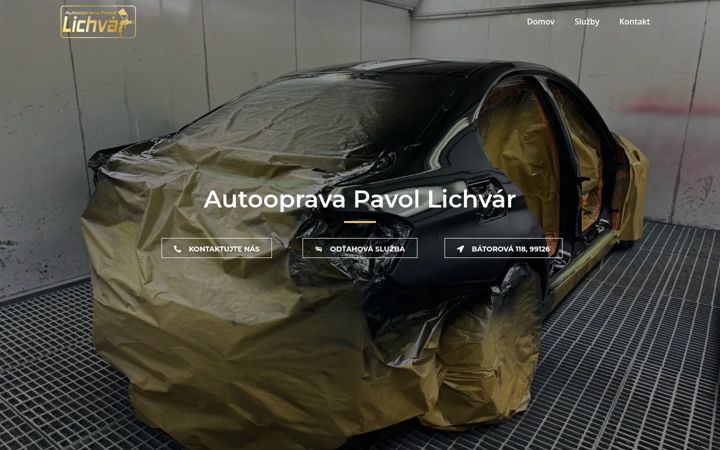 Screenshot stránky autoopravaplichvar.sk