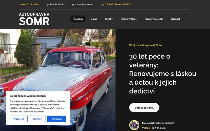 Kuvakaappaus sivustosta autoopravnasomr.cz