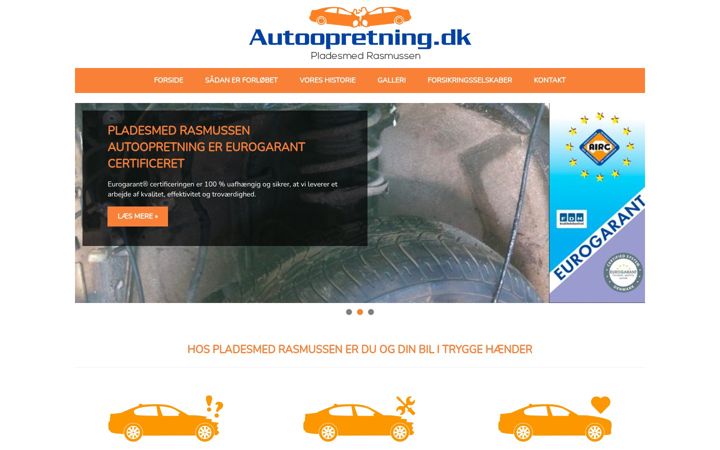 Screenshot of autoopretning.dk