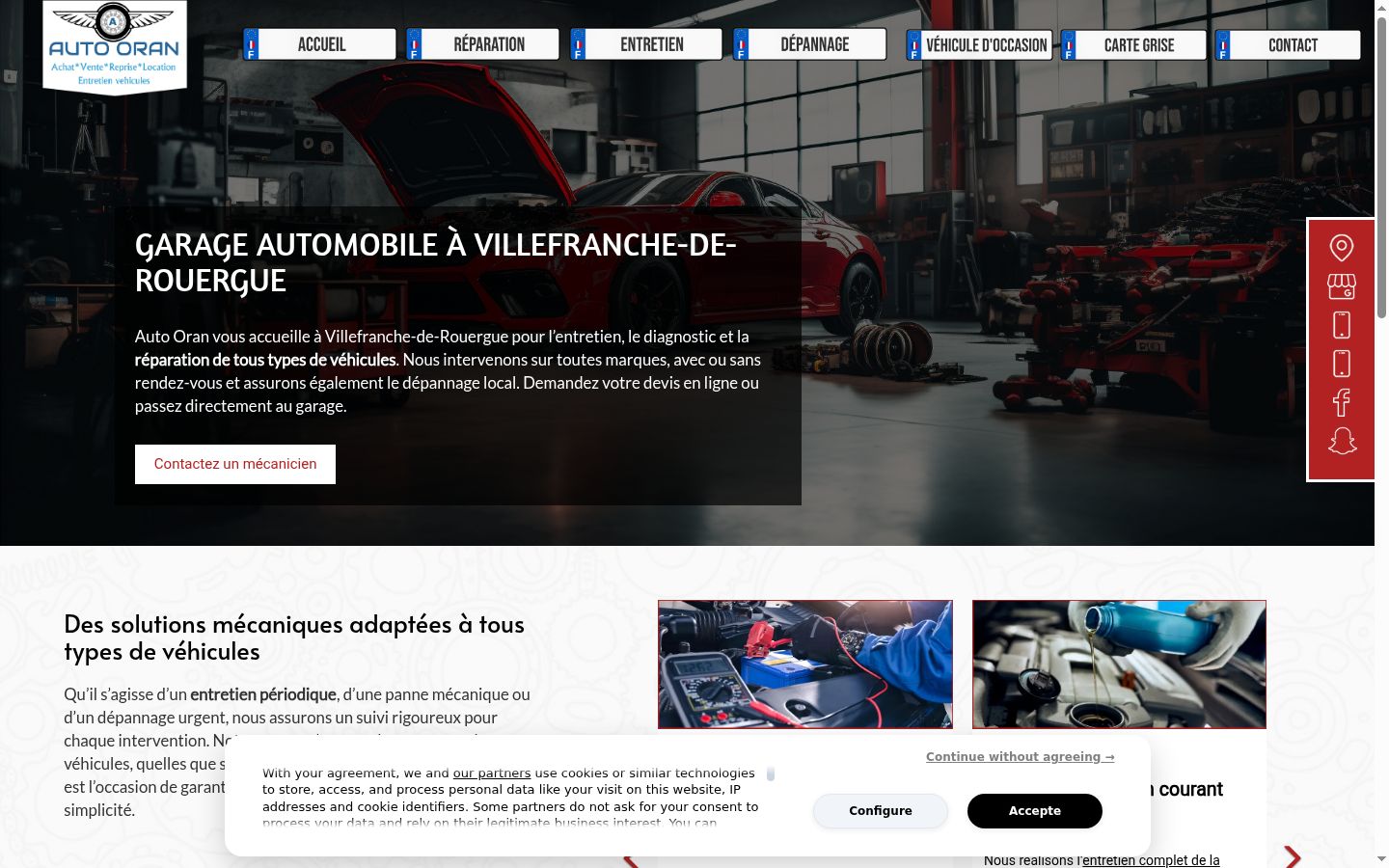 Screenshot del banner di consenso mostrato prima di qualsiasi interazione