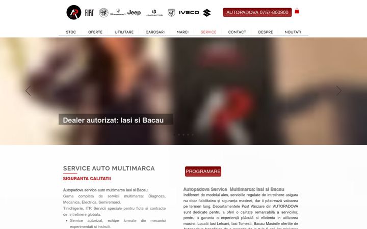 Skjámynd af autopadova.com