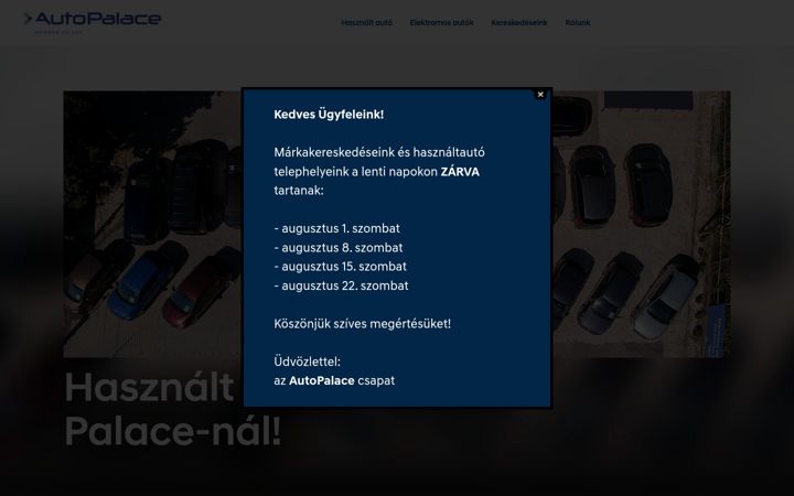 Skjámynd af autopalace.hu