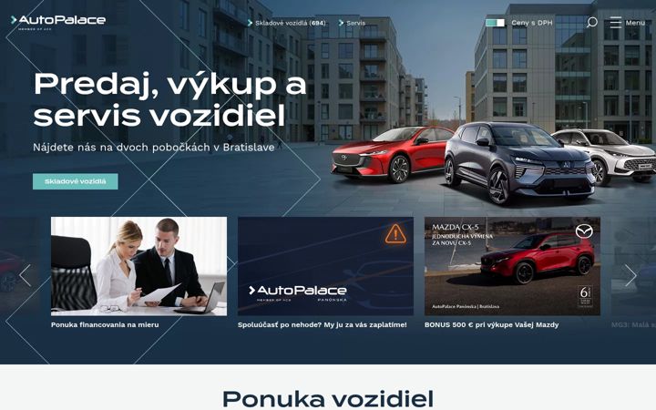 Skjámynd af autopalace.sk