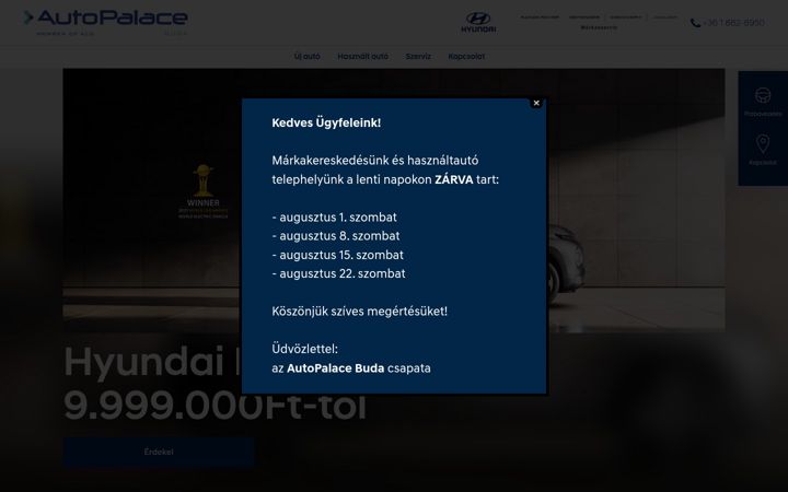 Skärmbild av autopalacebuda.hu