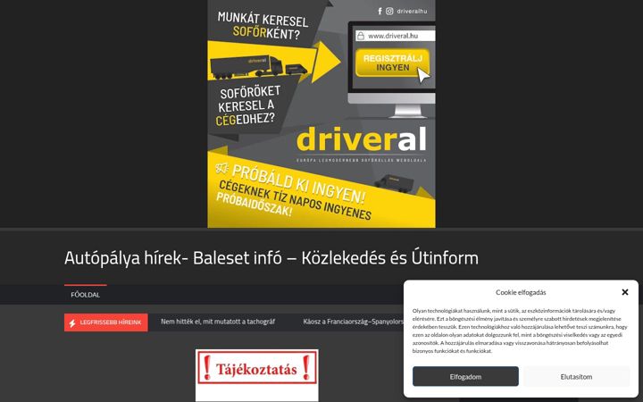 Screenshot of autopalyahirek.hu