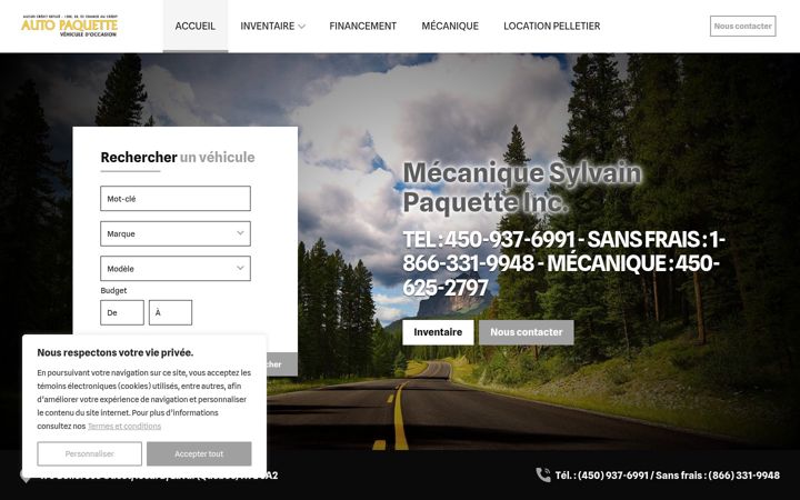 Skärmbild av autopaquette.com