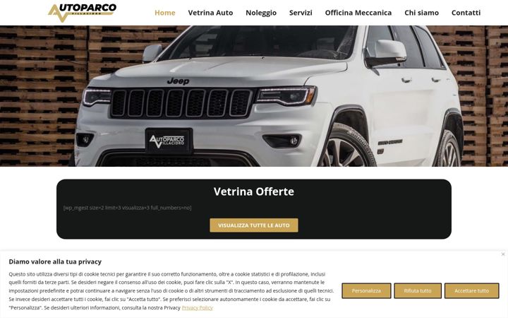 Screenshot of autoparcovillacidro.it