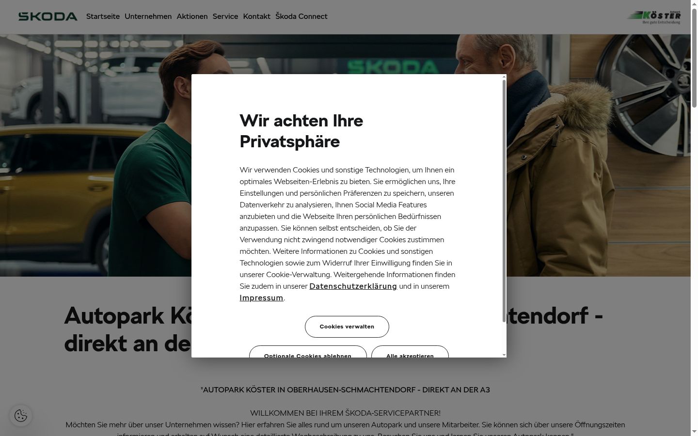 Screenshot tal-banner tal-kunsens muri qabel kwalunkwe interazzjoni